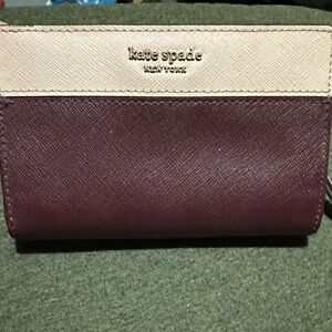 Kate Spade Cream and Burgundy Wallet